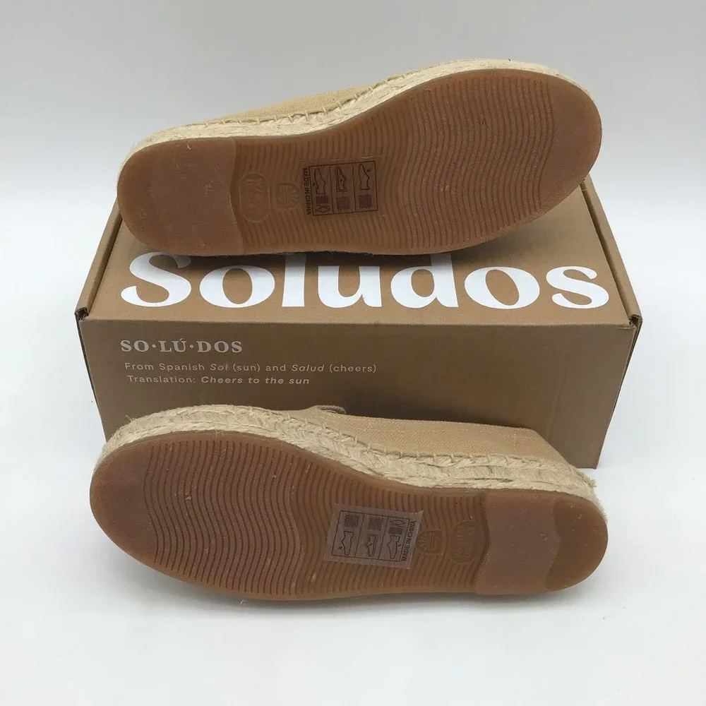 Soludos Womens Smoking Platform Espadrilles Safari Brown Shoes Size 5 - 5.5 NEW